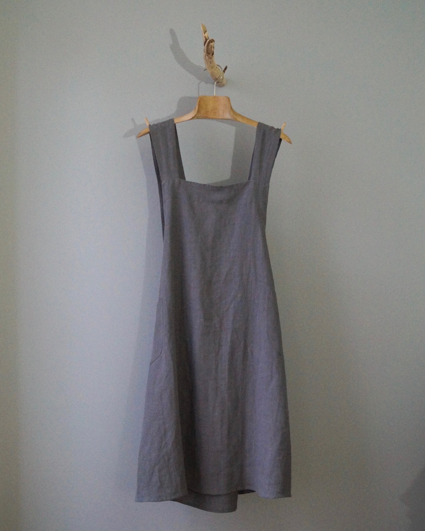 Linnen Japanse schort in het kleur "grey”
