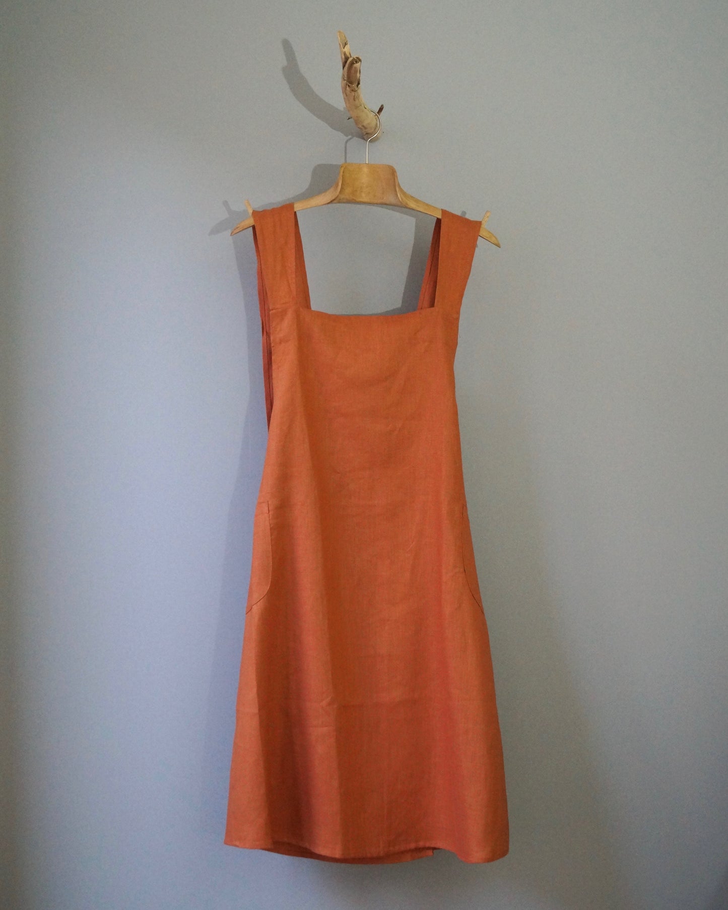 Linnen Japanse schort in het kleur "Orange”