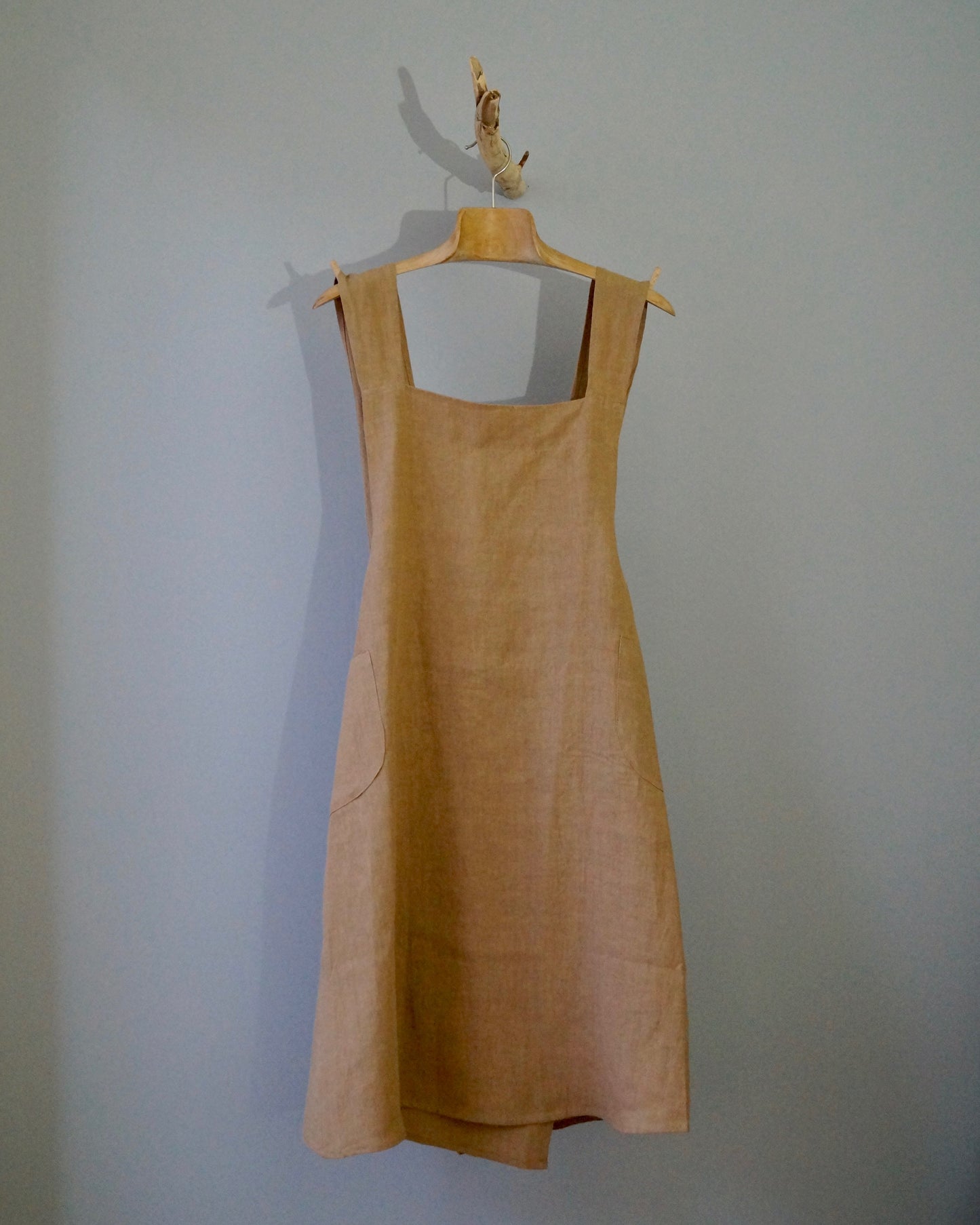 Linnen Japanse schort in het kleur "rough linen"